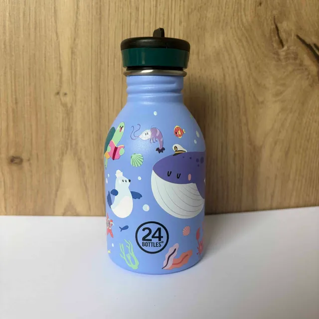 24bottles-gourde-urban-250-ml-ocean-friends-inox-enfant image 1