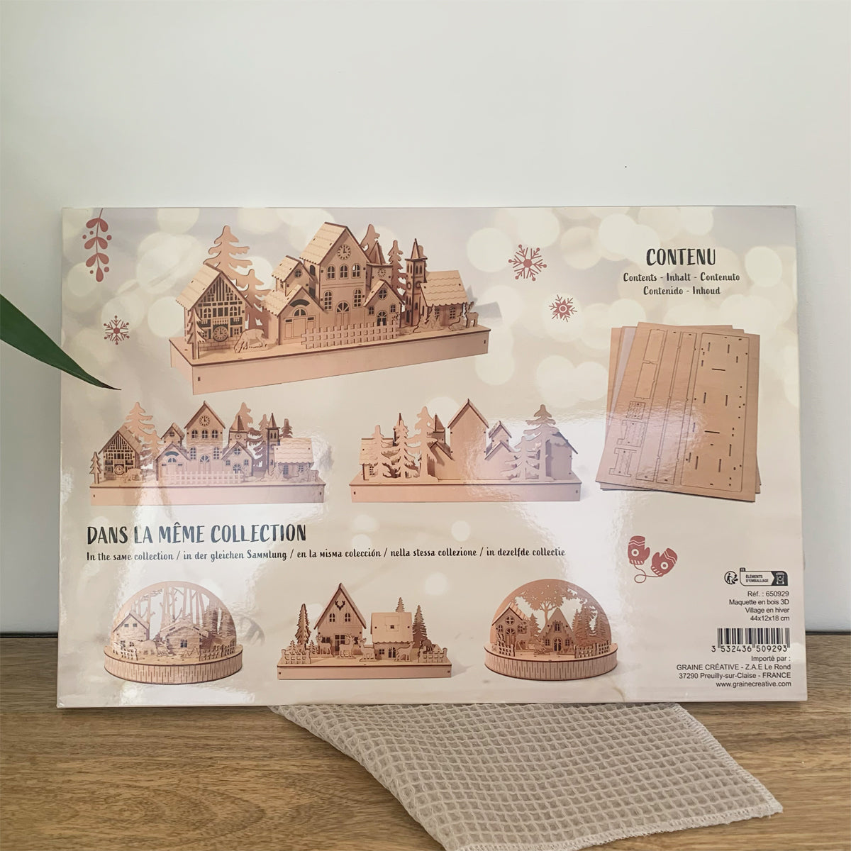 village-d-hiver-maquette-3d-bois-d-coration-no-l-44-cm image 3