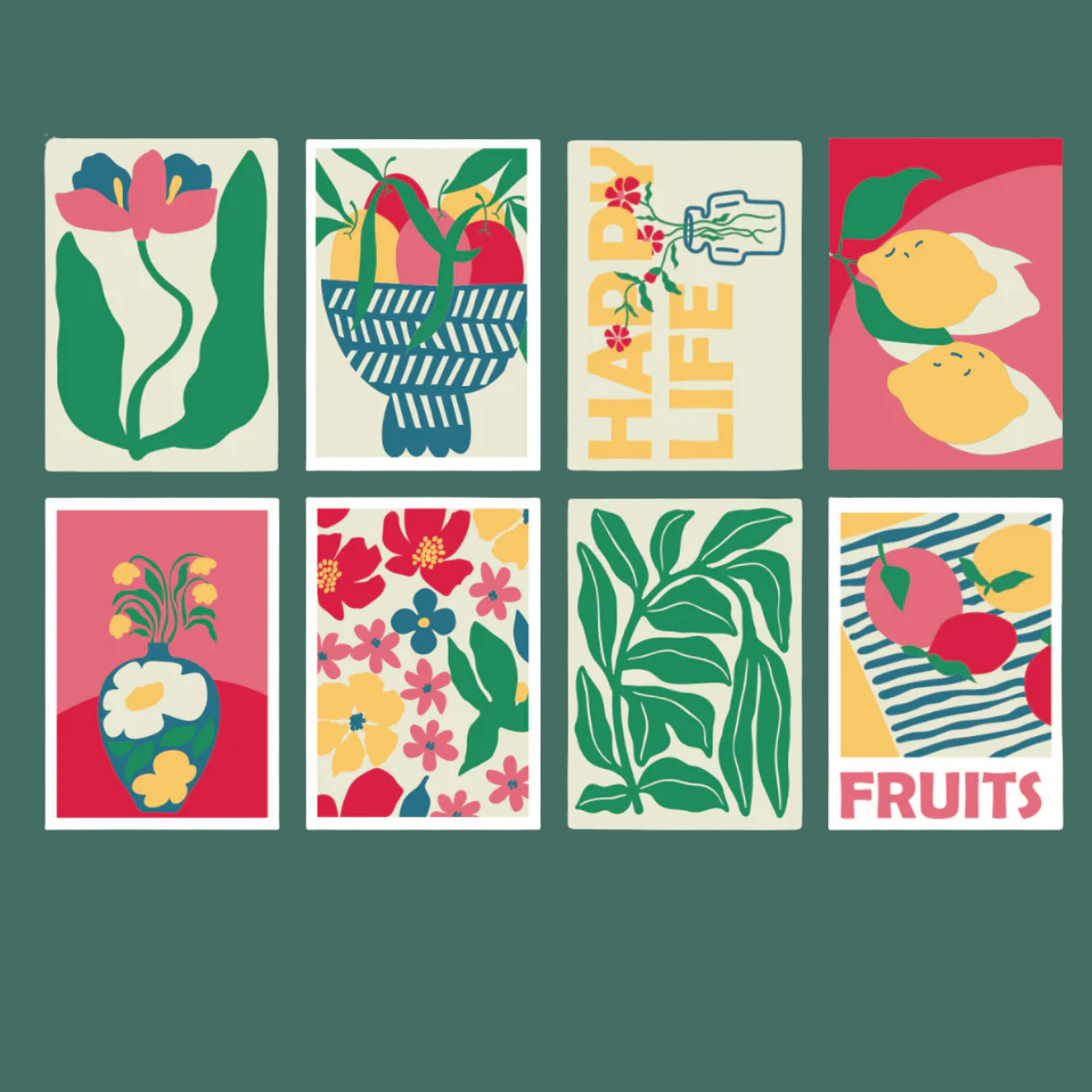 ecodis-peinture-num-ro-set-8-cartes-happy-life-peindre image 1
