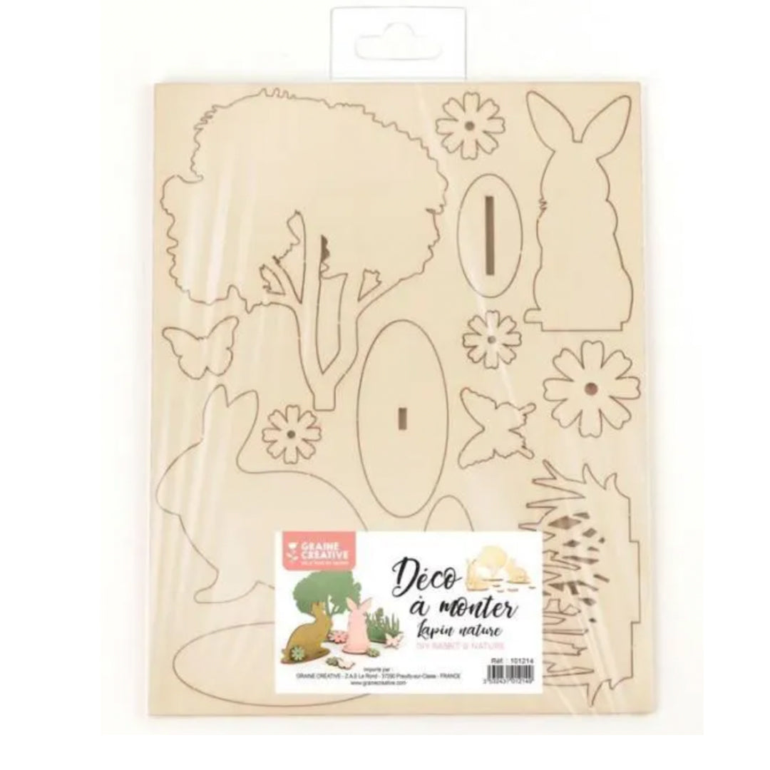 graine-cr-ative-kit-d-co-bois-nature-lapins-p-ques-peindre image 2