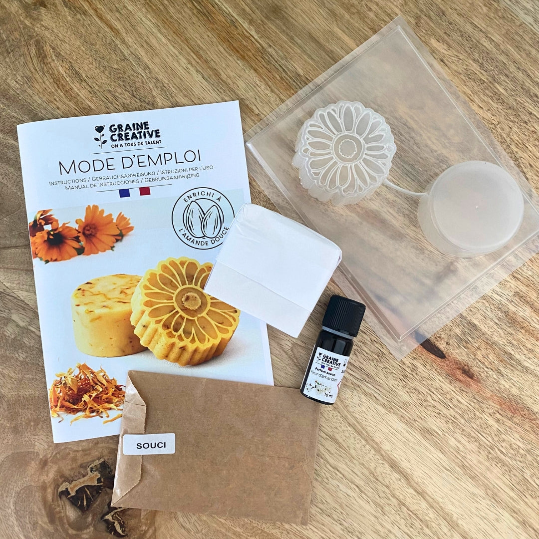 graine-cr-ative-kit-diy-coffret-savon-calendula-fleur-amande image 2