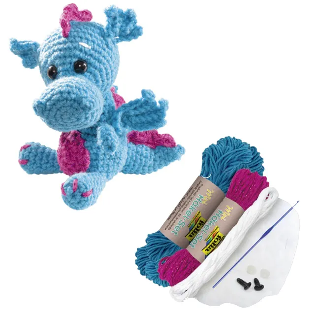 mes-courses-en-vrac-kit-crochet-dragon-peluche-11-cm-turquoise image 1