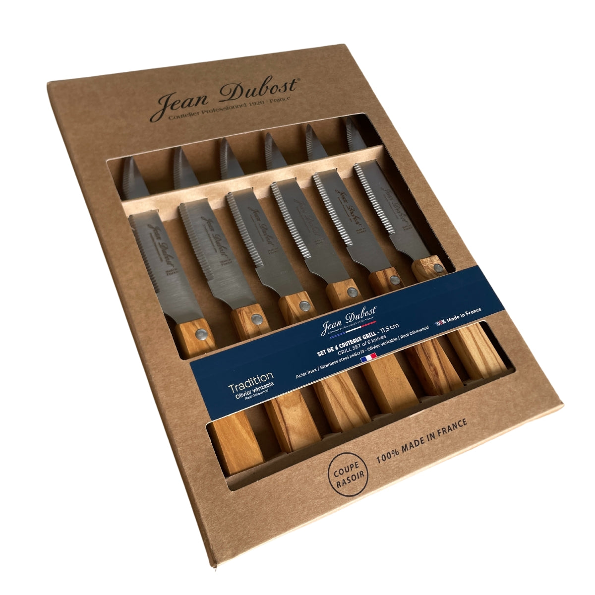bastide-coffret-6-couteaux-grill-olivier-lame-11-5-cm image 2