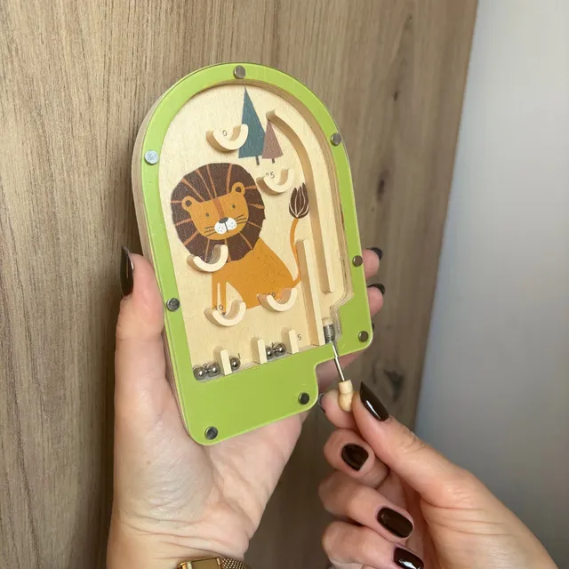 smallfoot-lion-mini-flipper-bois-jeu-adresse-compact image 1