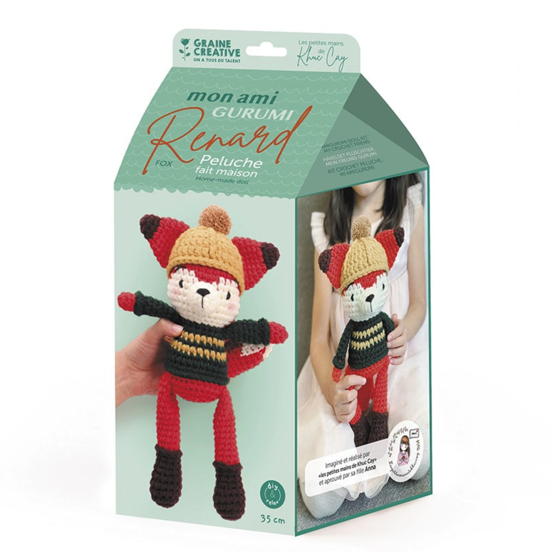 mes-courses-en-vrac-kit-amigurumi-renard-kit-crochet-peluche-35-cm image 2