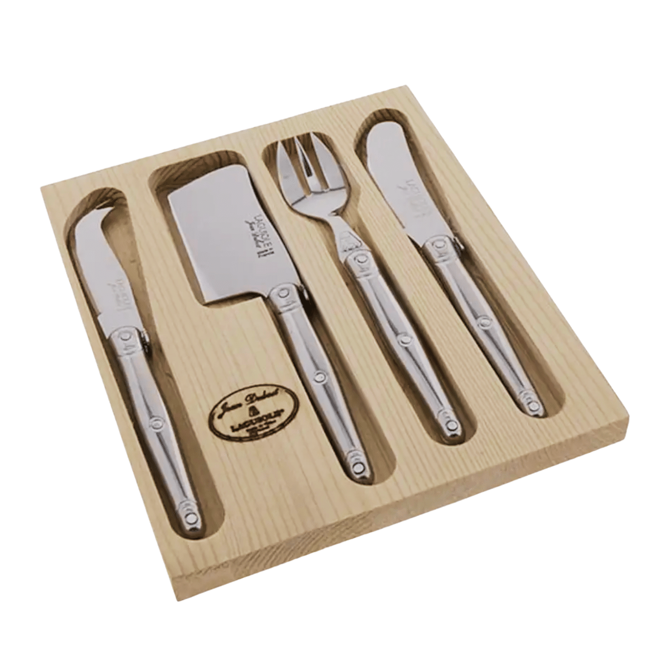 laguiole-coffret-4-couteaux-fromage-support-bois-inox image 1