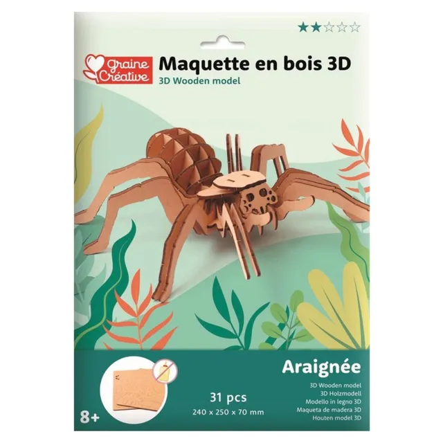 mes-courses-en-vrac-maquette-3d-bois-araign-e-31-pi-ces-d-s-8-ans image 1