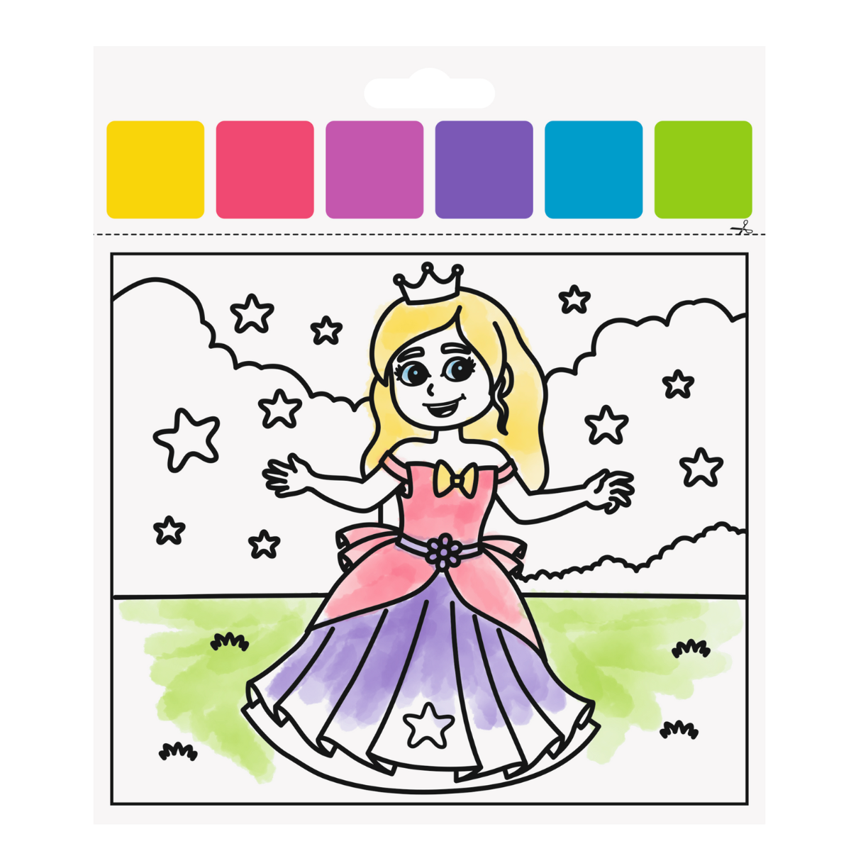 mes-courses-en-vrac-dessins-set-coloriage-princesse-eau-10-feuilles image 2
