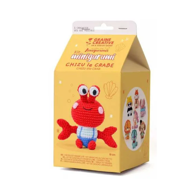 graine-cr-ative-kit-minigurumi-crabe-crochet-complet image 1