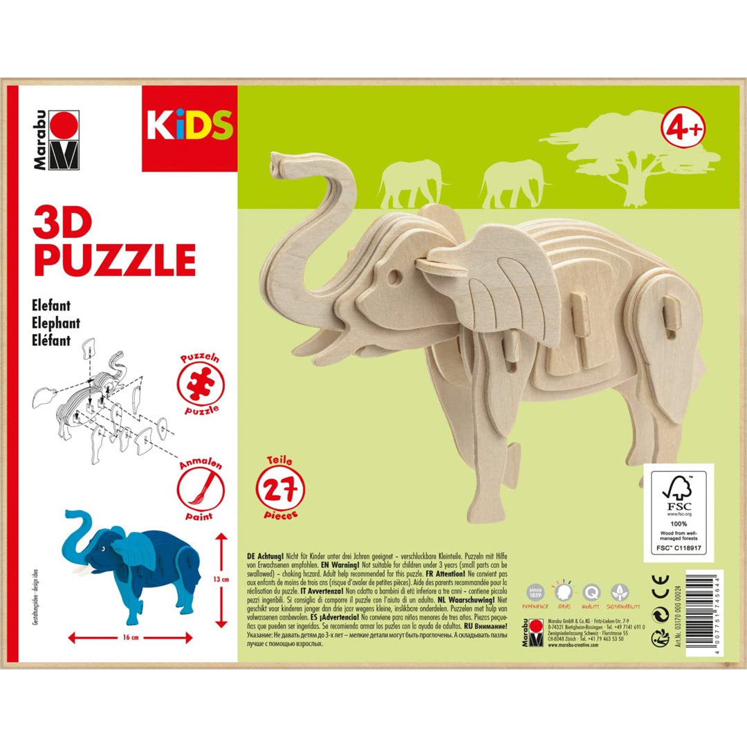 mes-courses-en-vrac-puzzle-3d-bois-l-phant-construire image 2