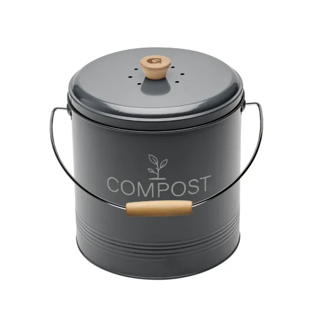 guillouard-luciole-seau-compost-8l-gris-filtre-charbon image 1