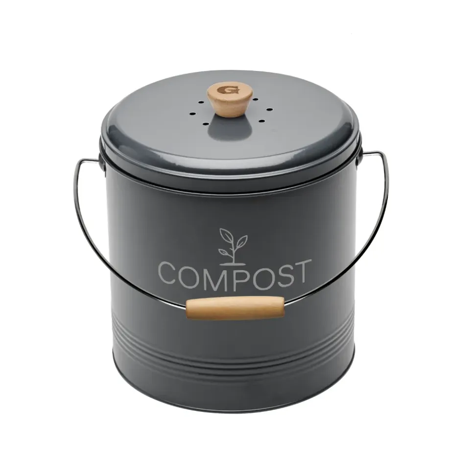 guillouard-luciole-seau-compost-8l-gris-filtre-charbon image 1