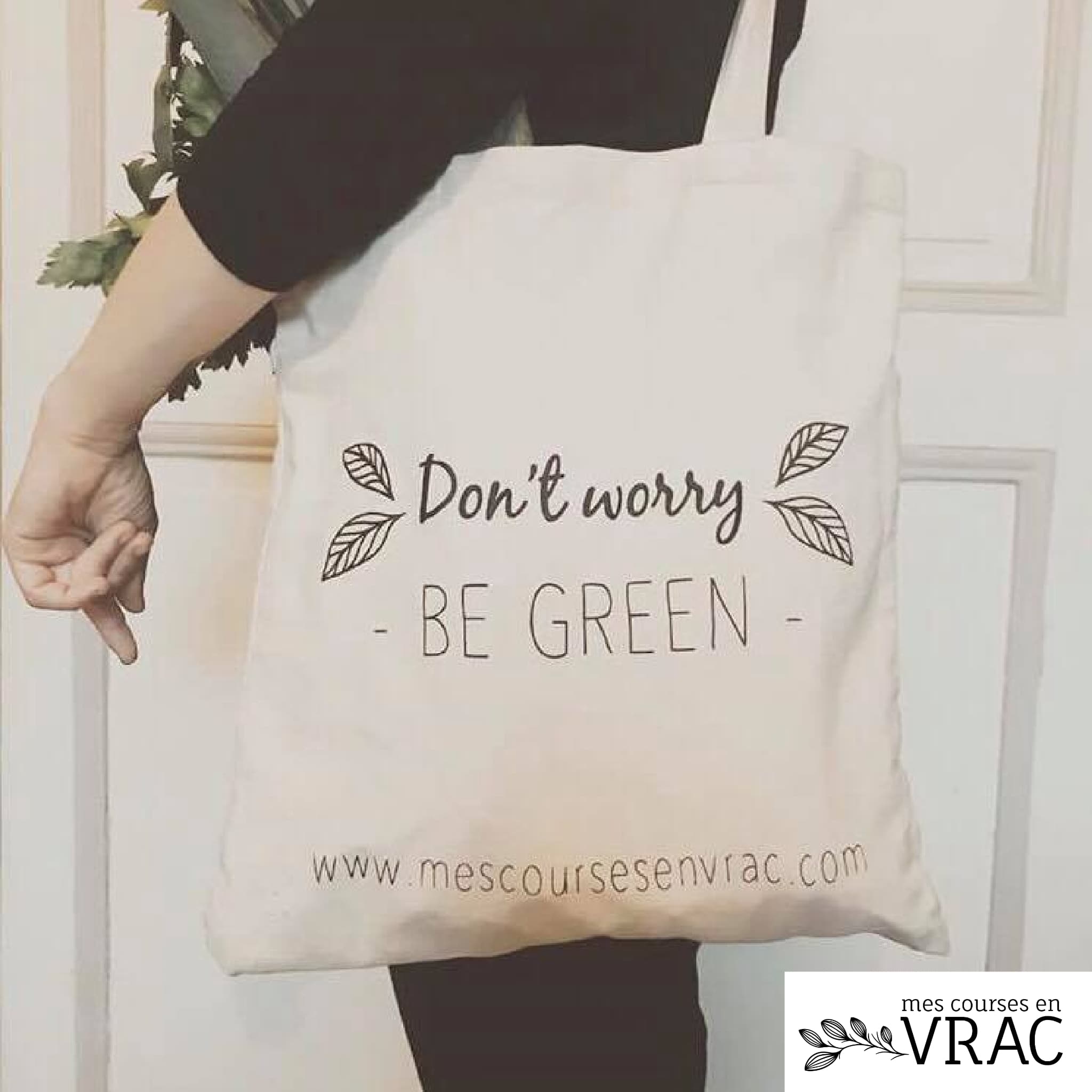 mes-courses-en-vrac-tote-bag-coton-bio-green-37x40-cm image 1