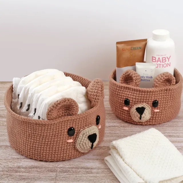 mes-courses-en-vrac-kit-diy-2-corbeilles-crochet-ours-rangement-b-b image 1