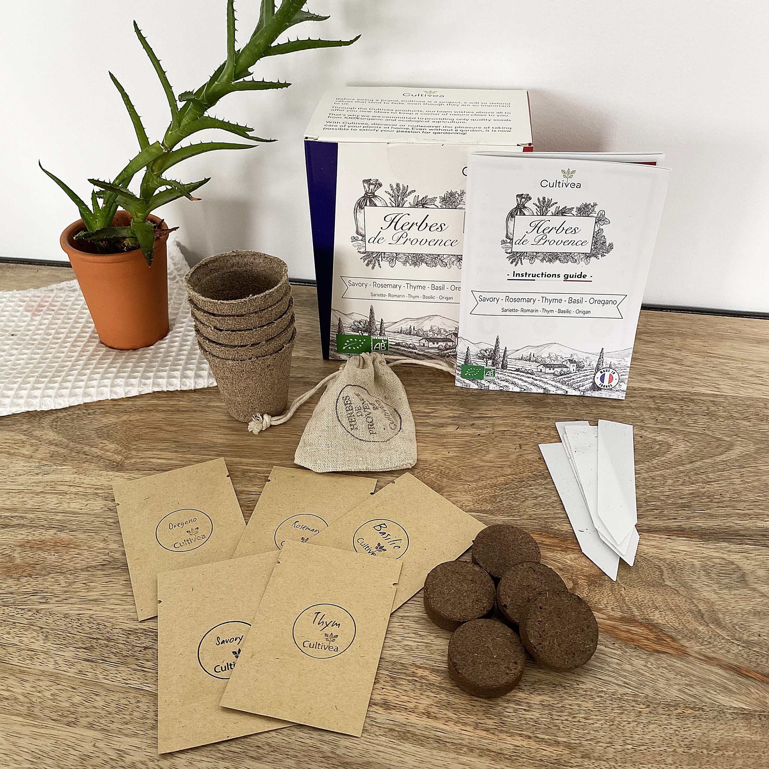 cultivea-coffret-herbes-de-provence-bio-planter image 1