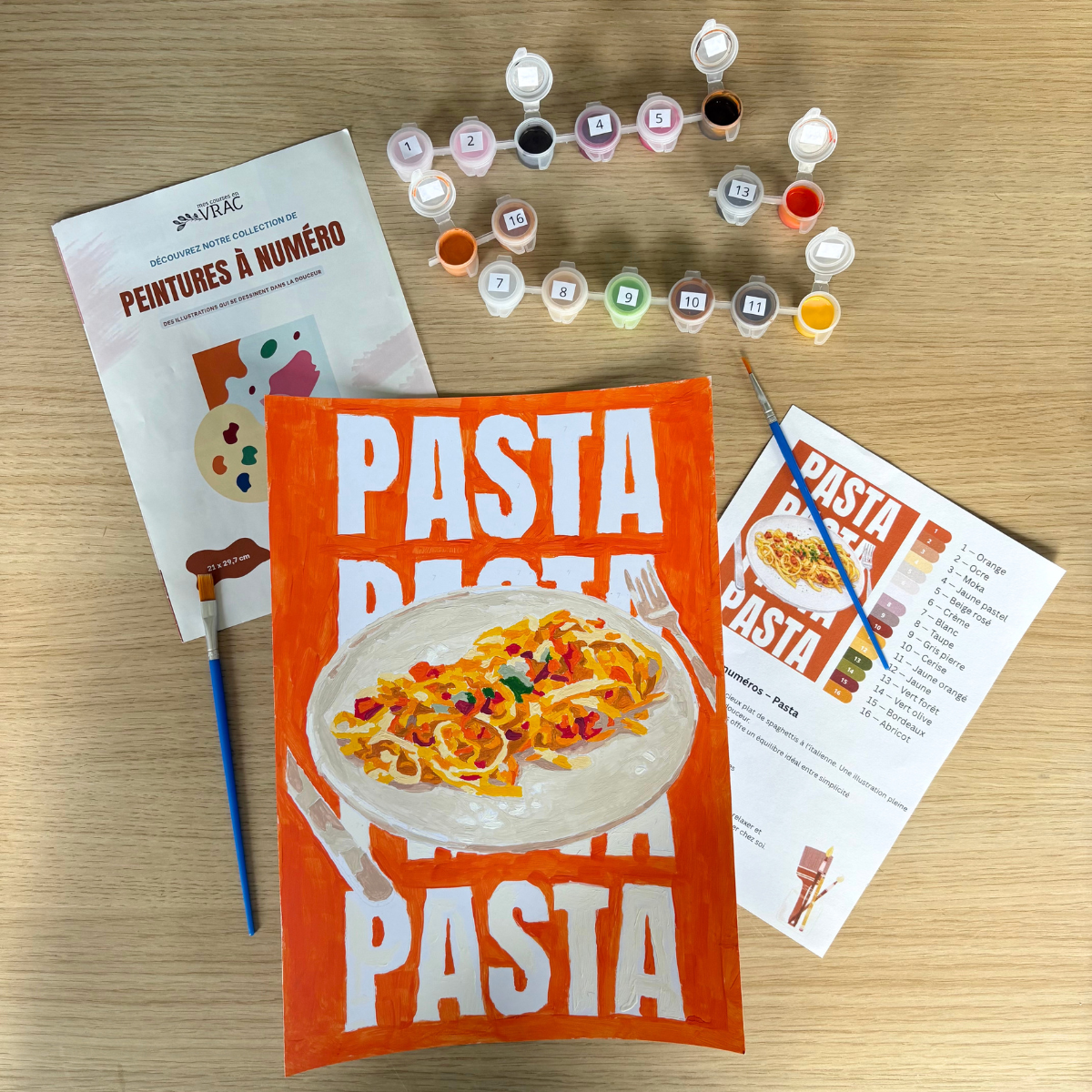 peinture-au-num-ro-pasta-kit-tableau-cuisine-a4-d-butant image 1