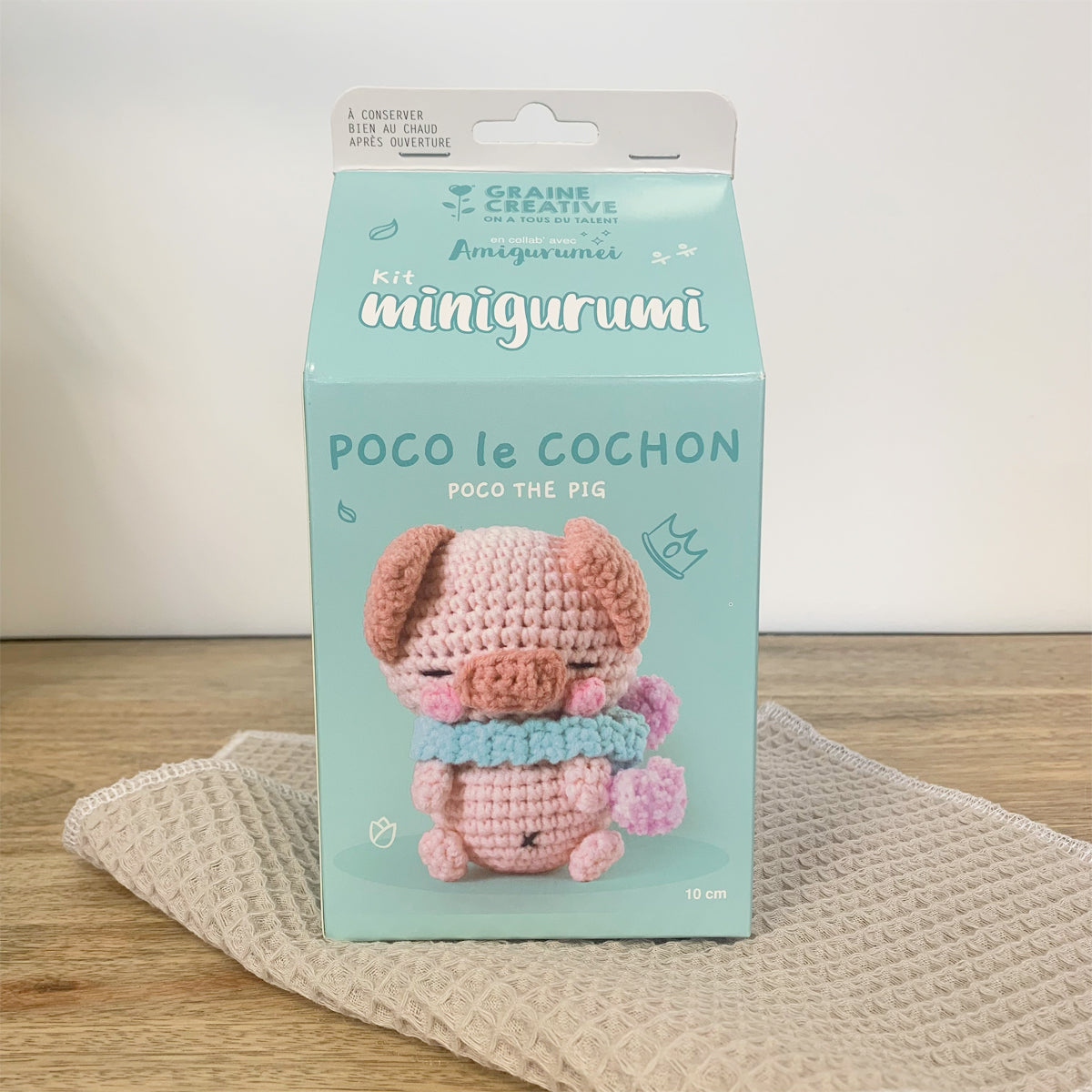 graine-cr-ative-minigurumi-cochon-poco-kit-crochet-coton-10-cm image 1