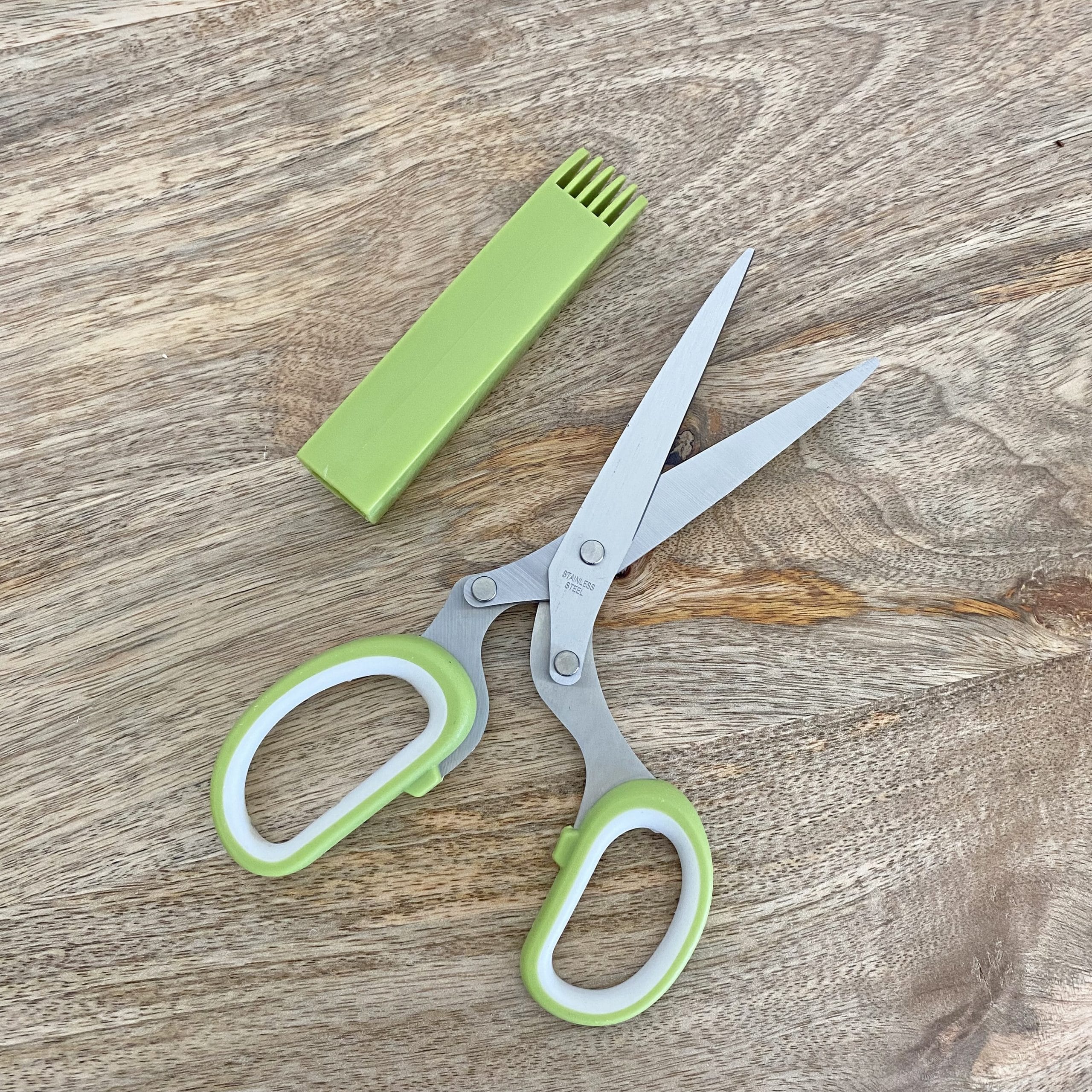 ciseaux-fines-herbes-5-lames-acier-20-cm-avec-peigne image 1