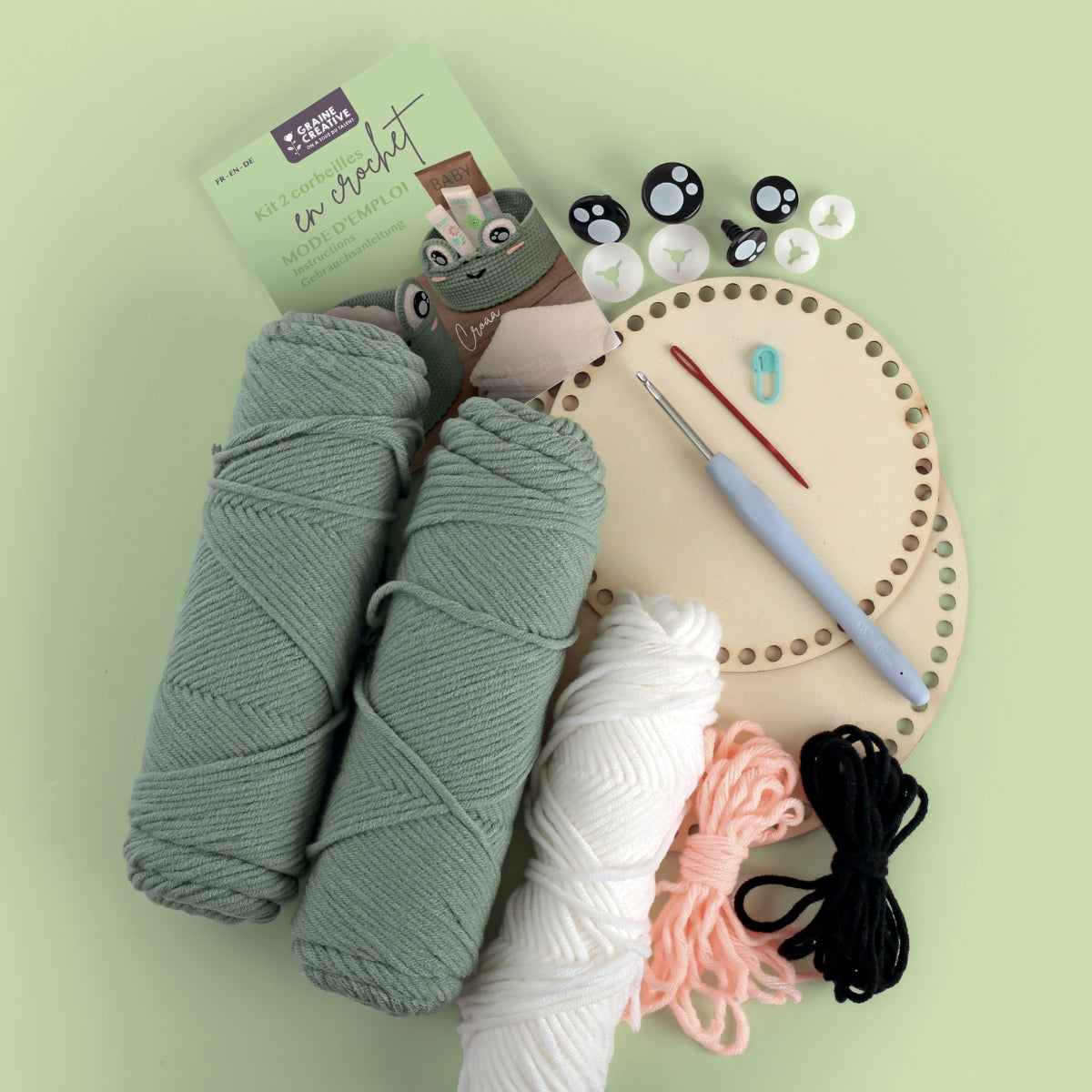 mes-courses-en-vrac-kits-crochet-2-corbeilles-grenouille-15-20-cm image 2