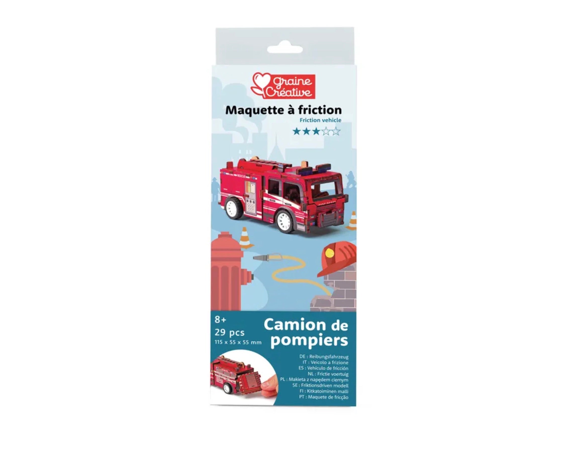 mes-courses-en-vrac-maquettes-maquette-3d-bois-camion-de-pompier image 1