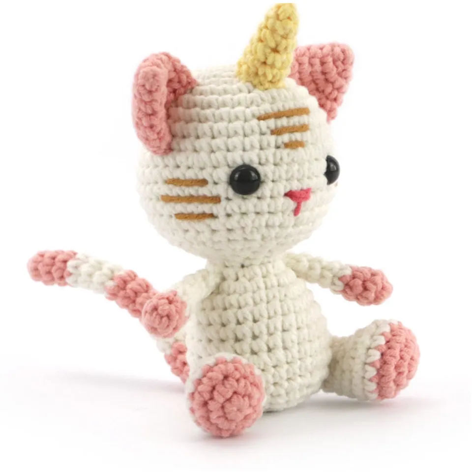 graine-cr-ative-kit-amigurumi-chat-licorne-15-cm-crochet-coton image 1