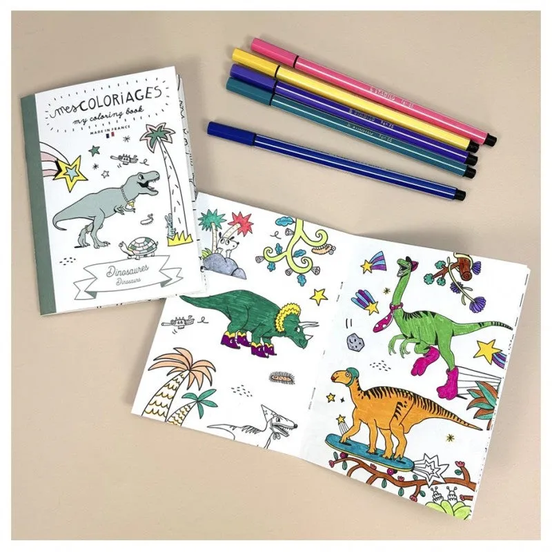 cahier-coloriage-dinosaures-16-pages-10-5x14-cm-france image 1