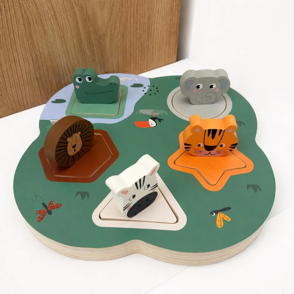 small-foot-puzzle-safari-puzzle-bois-sonore-12-mois image 1