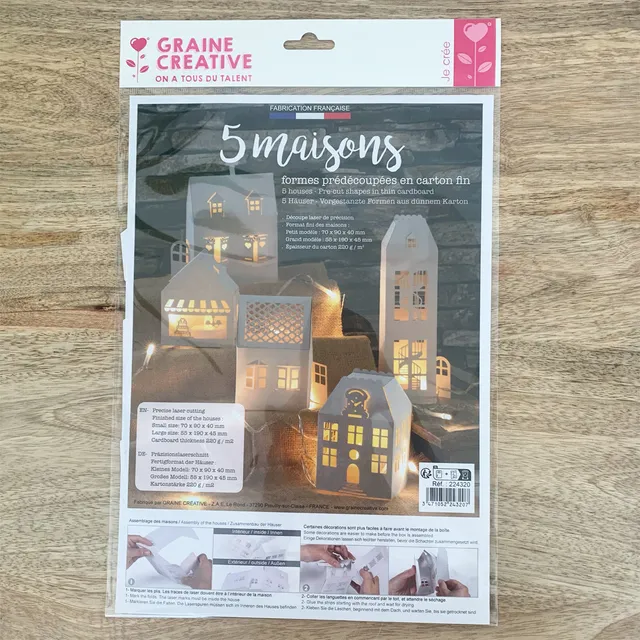 graine-cr-ative-kit-village-en-carton-d-co-no-l-5-maisons image 1